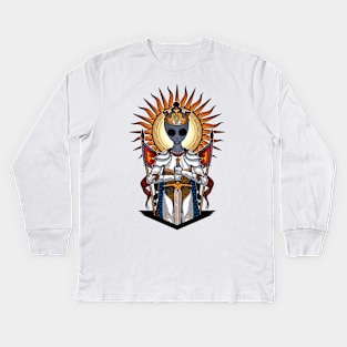 The alien King Arthur - Color Version Kids Long Sleeve T-Shirt